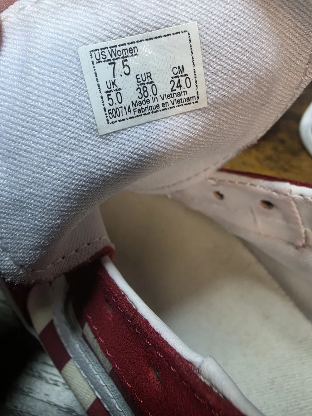 Vans Old School Red and White Checkerboard Sneakers